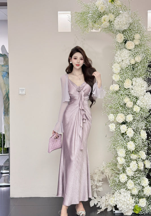 Satin Tie-Back Strapless Dresses