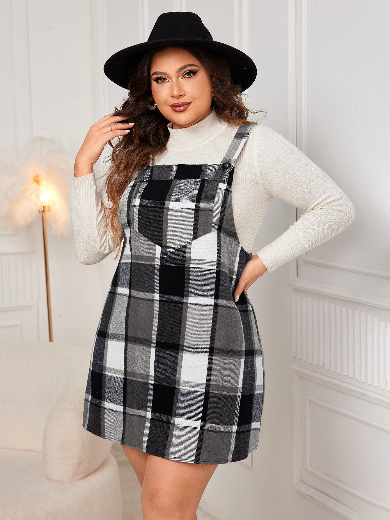 Plus Size Loose-Fit Suspender Dresses