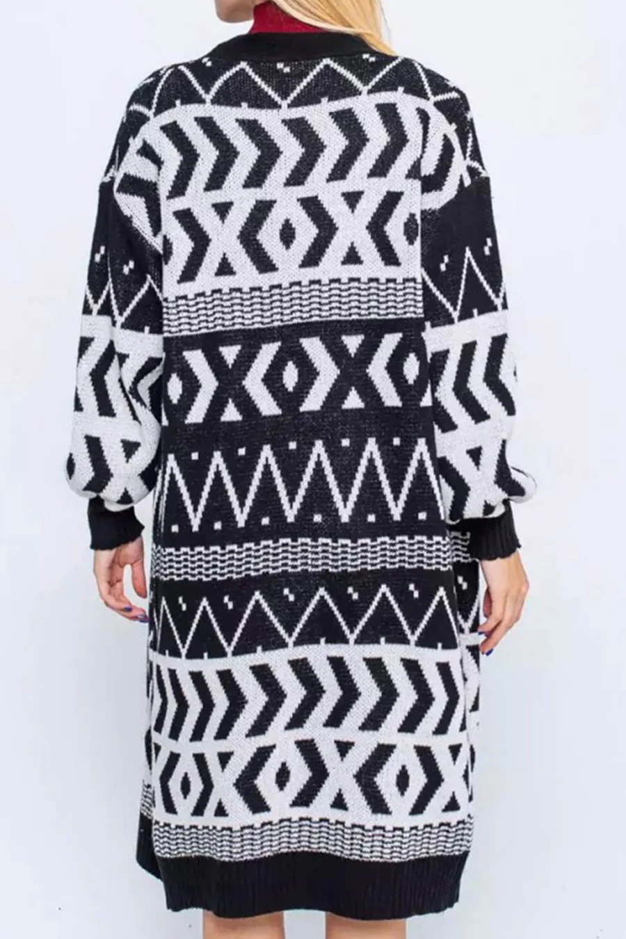 Vintage Jacquard Patchwork Long Cardigans