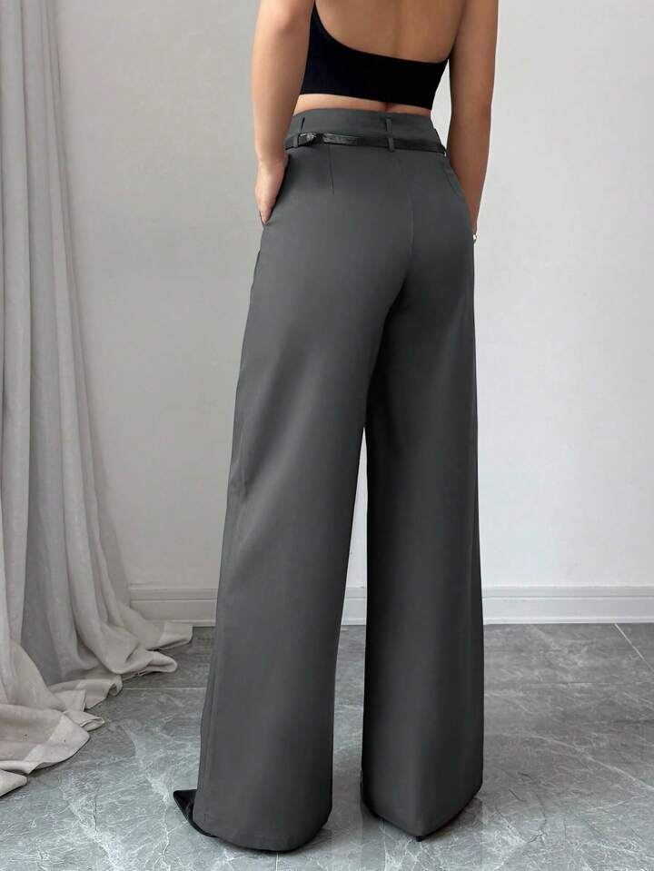 High-Waisted Straight Leg Dress Pants