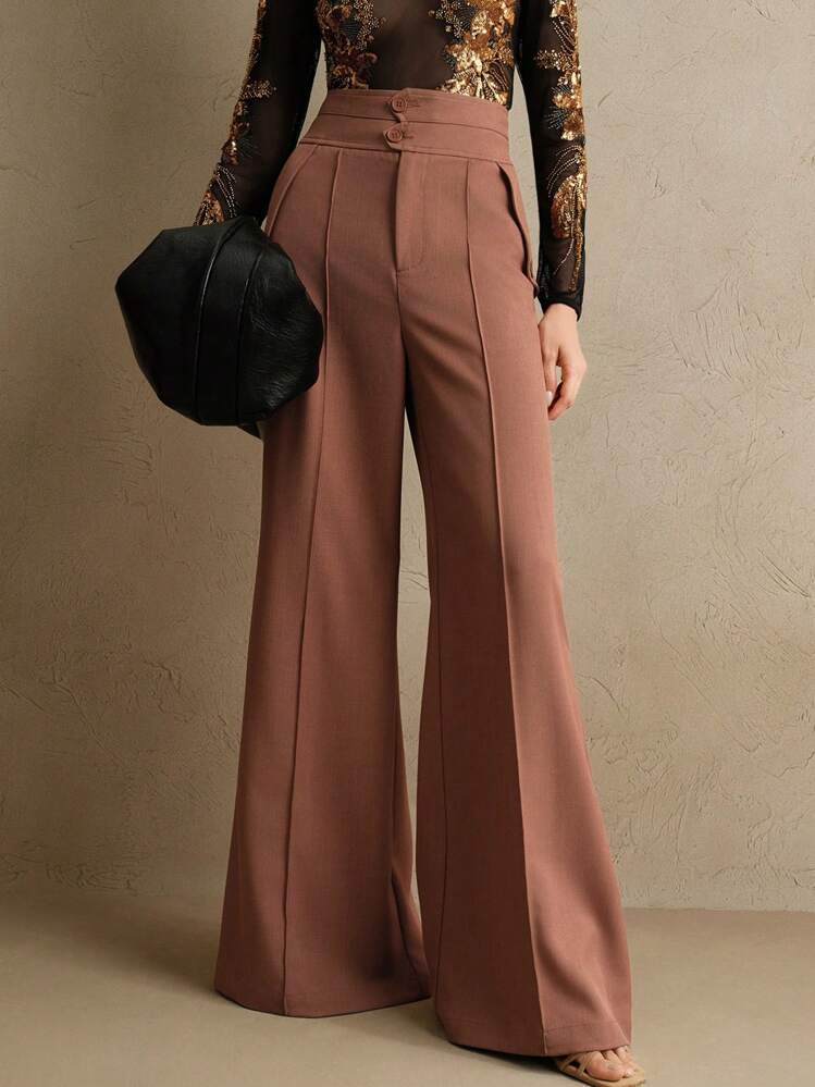 Draped Bell-Bottom Trousers