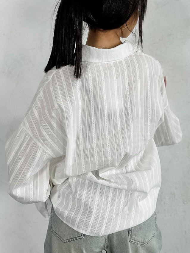 Bell-Sleeve Collared Tie-Front Shirts