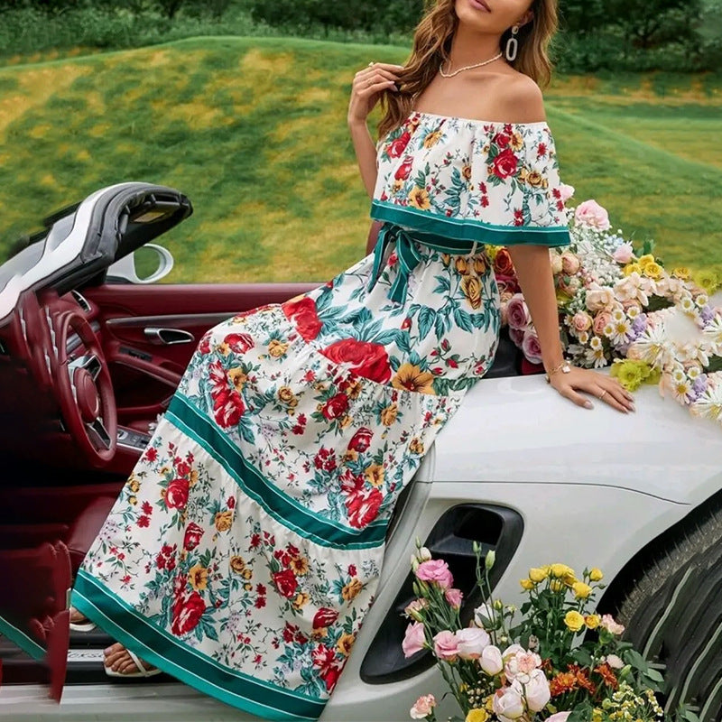 One-Shoulder Printed Maxi Dresses