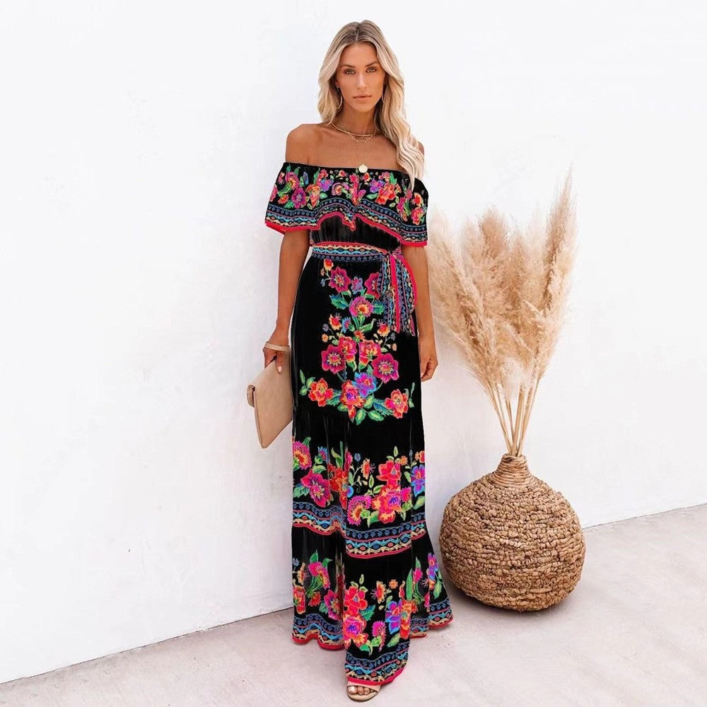 One-Shoulder Printed Maxi Dresses