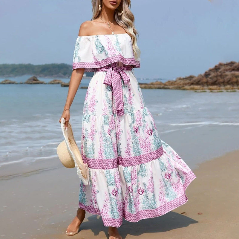 One-Shoulder Printed Maxi Dresses