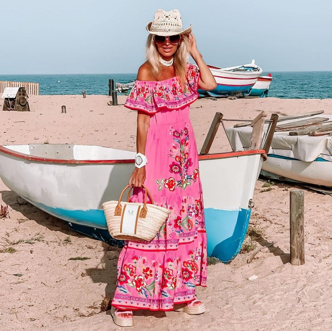One-Shoulder Printed Maxi Dresses