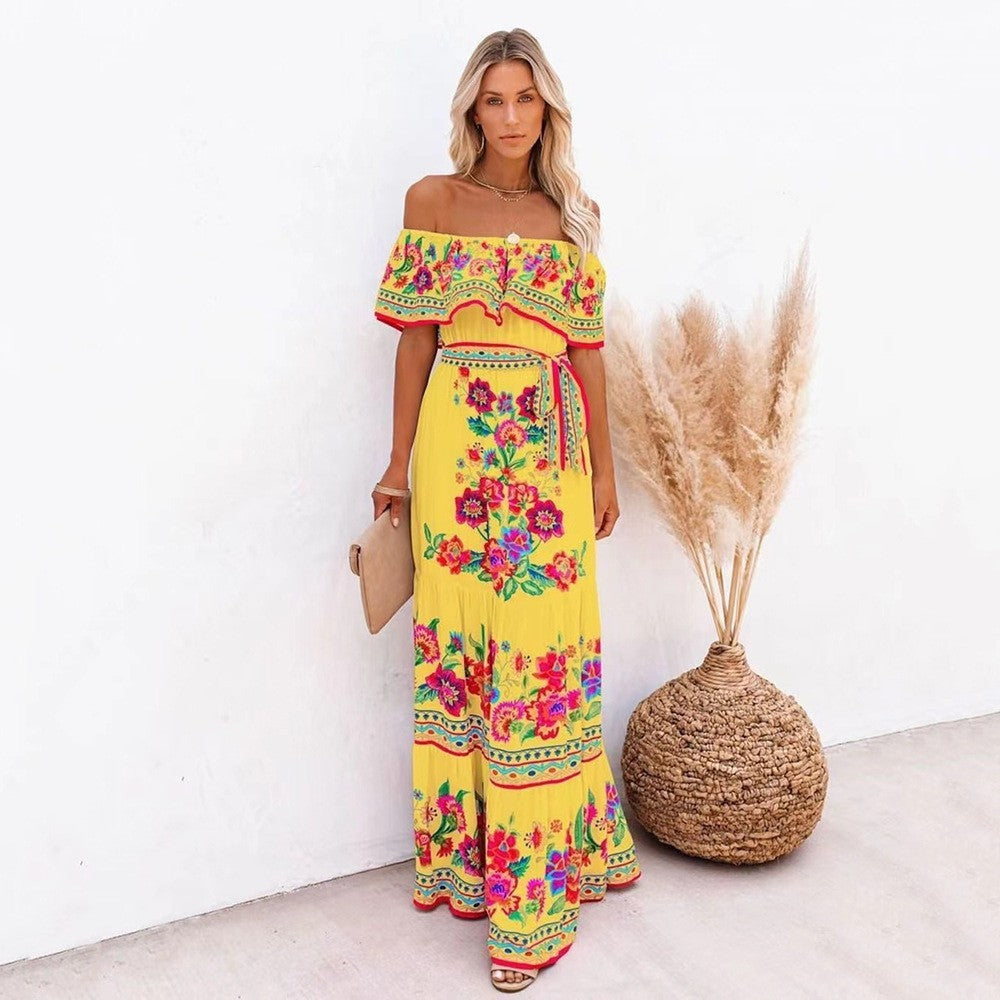 One-Shoulder Printed Maxi Dresses