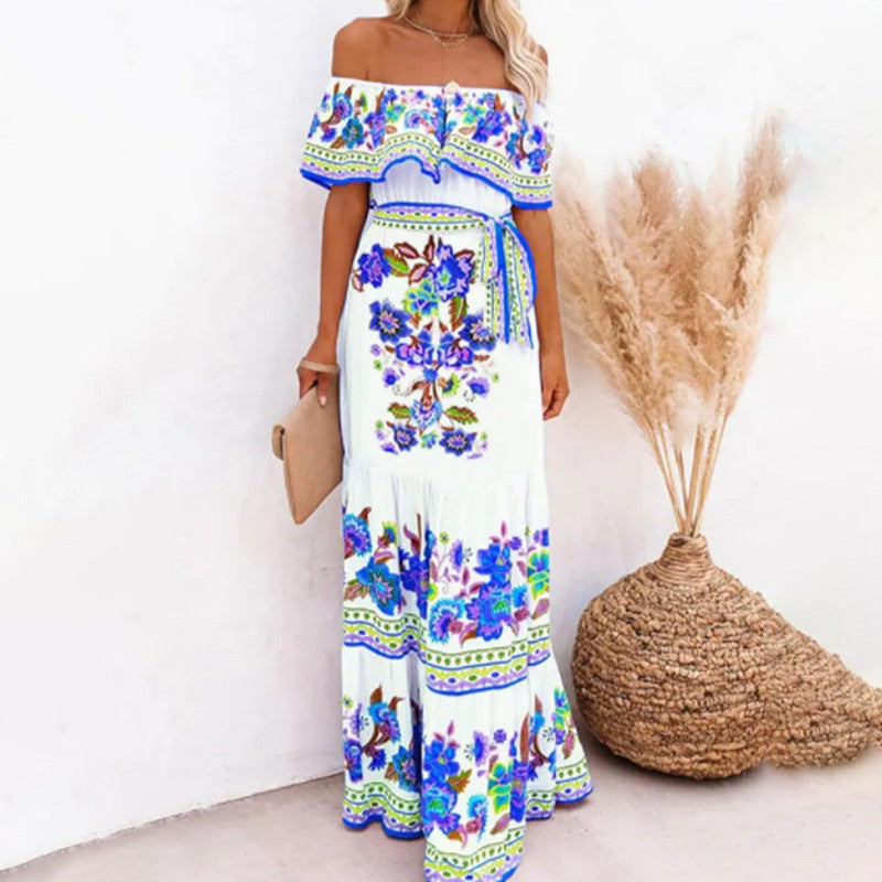 One-Shoulder Printed Maxi Dresses