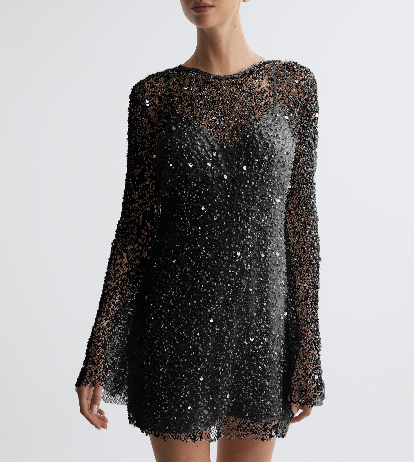Spray Pearl Spaghetti Strap Dress
