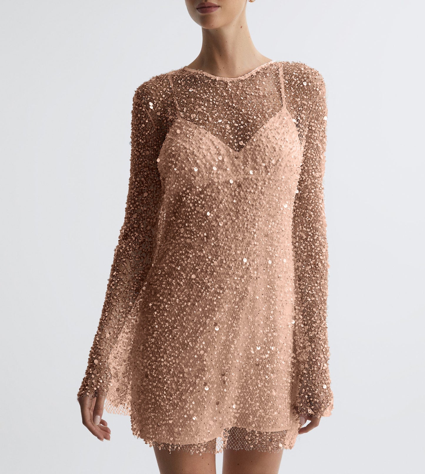 Spray Pearl Spaghetti Strap Dress