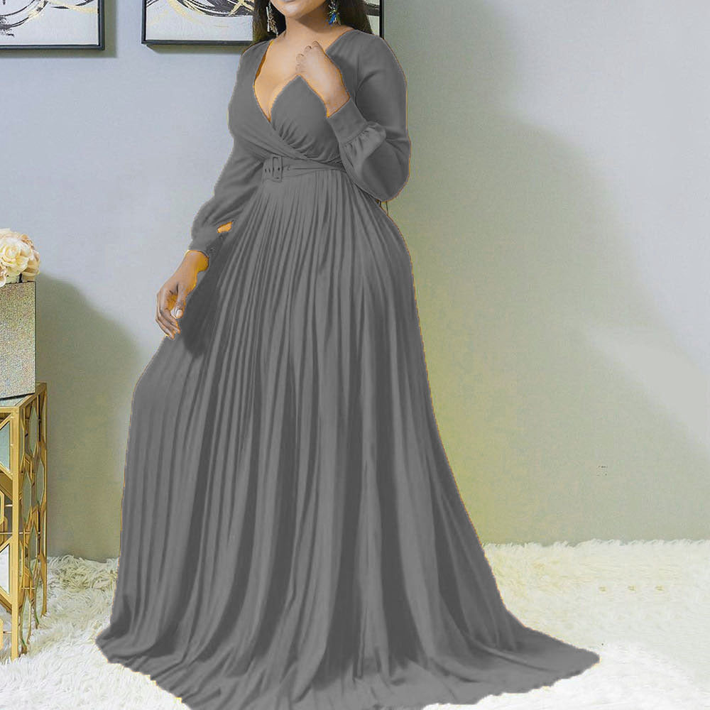 Cross-front Pleated Dresses