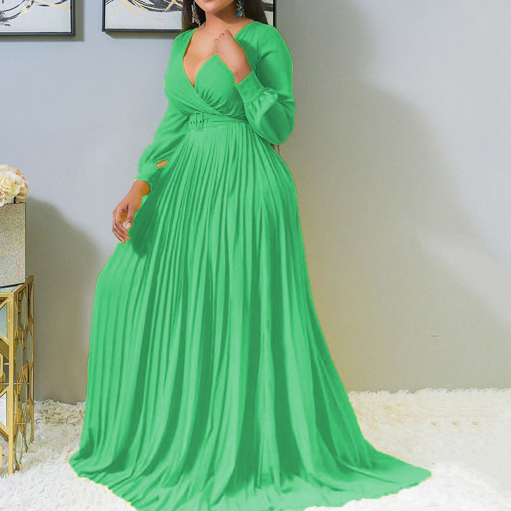 Cross-front Pleated Dresses