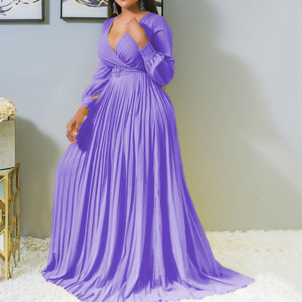 Cross-front Pleated Dresses