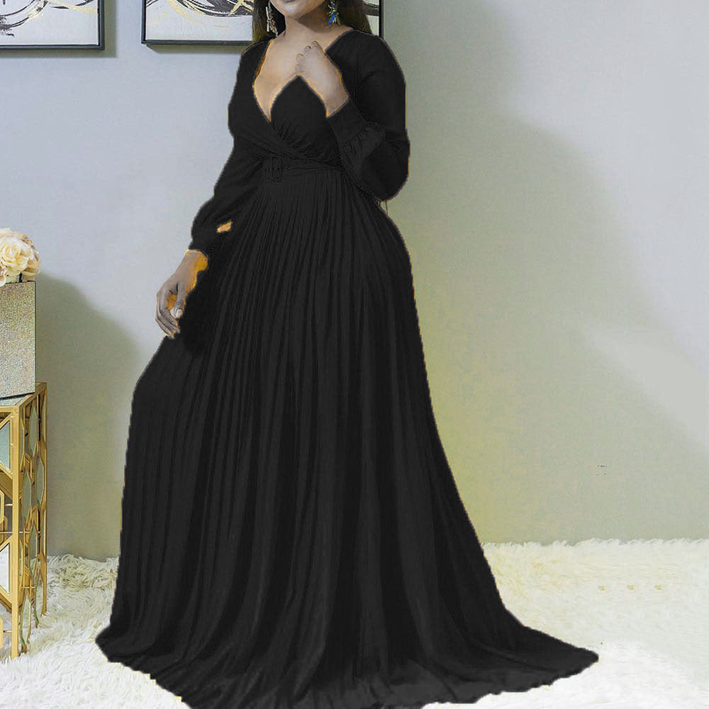 Cross-front Pleated Dresses