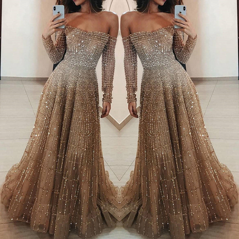 One-Shoulder Long-Sleeve Strapless Dresses