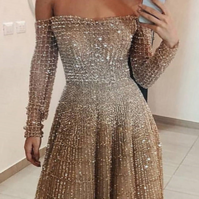 One-Shoulder Long-Sleeve Strapless Dresses