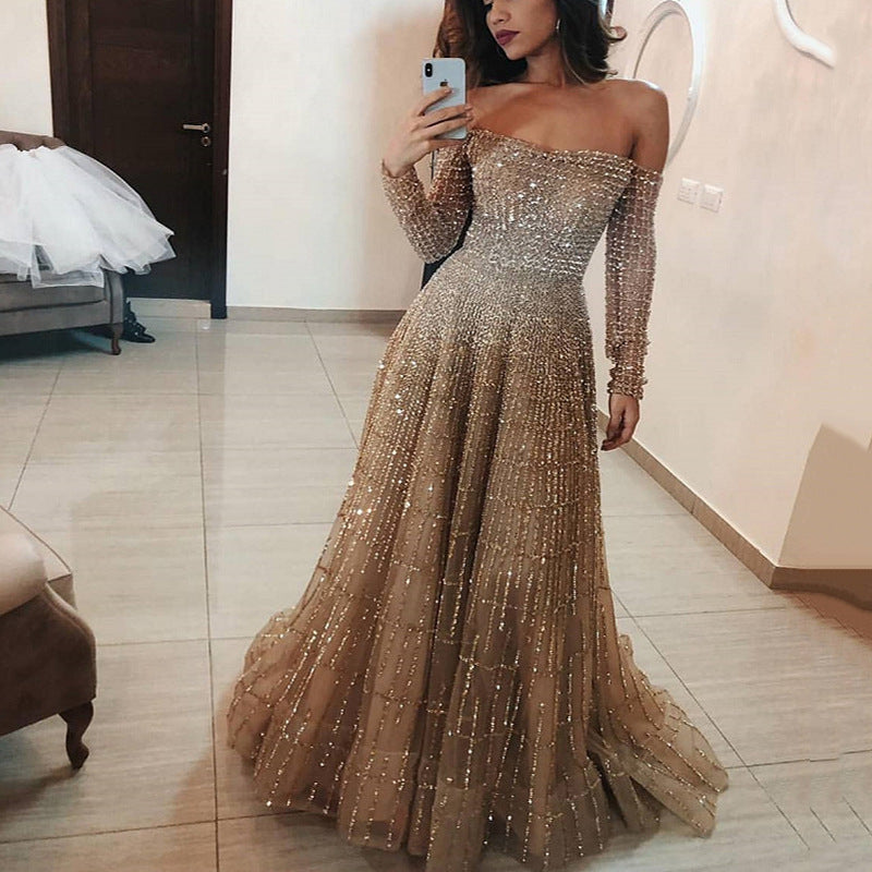 One-Shoulder Long-Sleeve Strapless Dresses