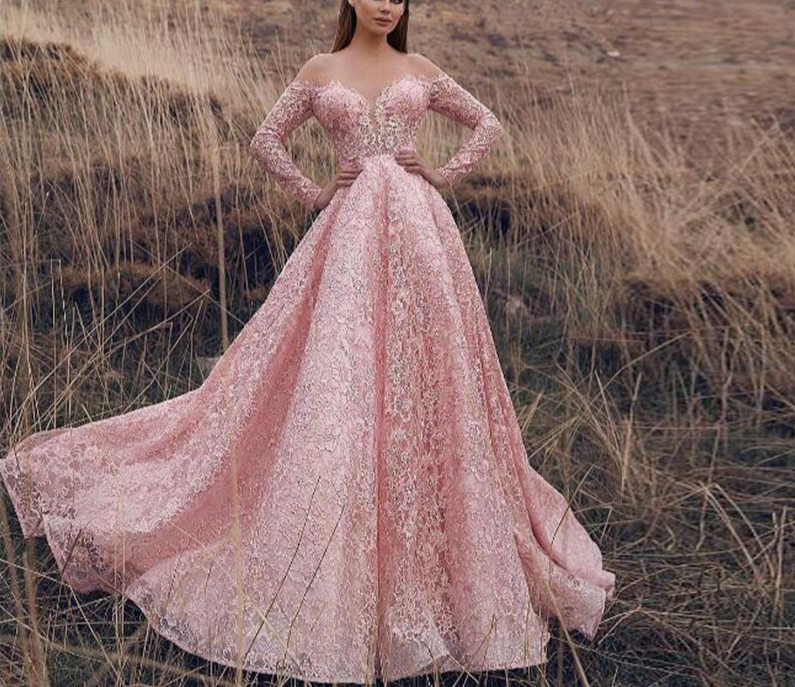 Openwork Lace Embroidered Off-the-Shoulder Dresses