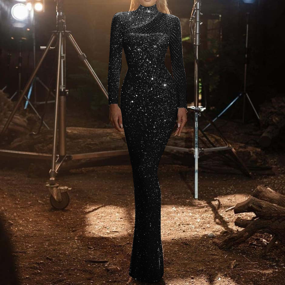 Cutout Off-Shoulder Strapless Mesh Sequin Dresses