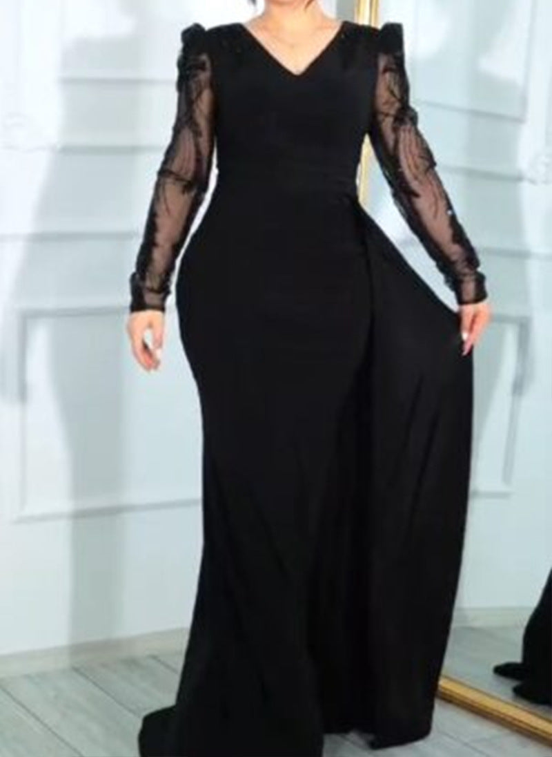 Solid-Color Long-Sleeve Dresses