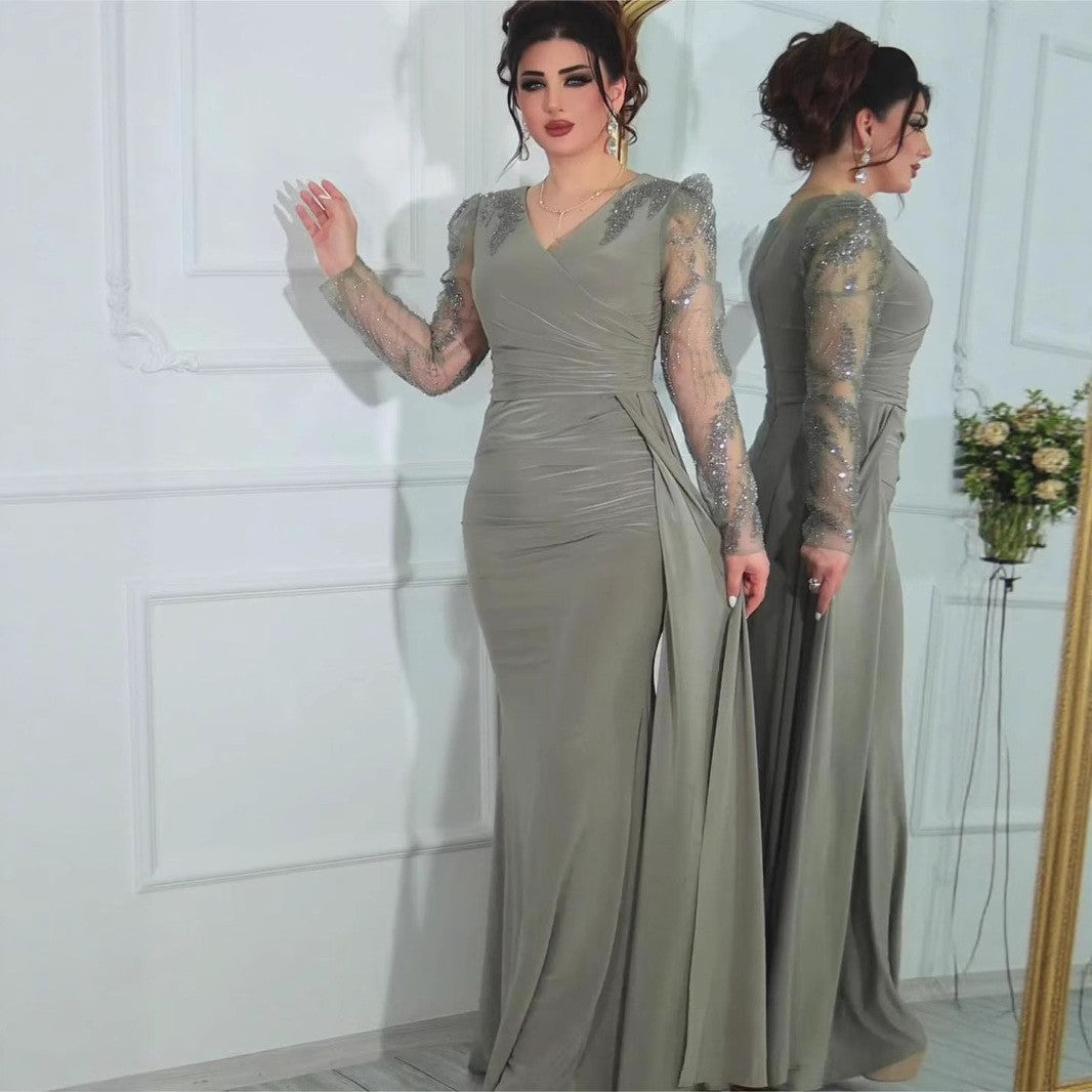 Solid-Color Long-Sleeve Dresses