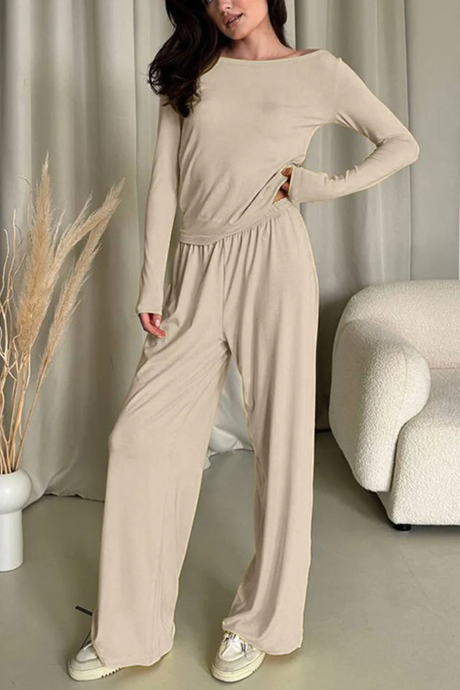 Solid Color Comfy Three-piece Outfit Sets