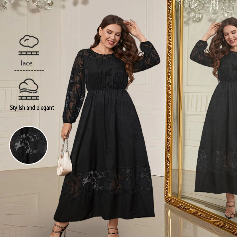 Plus Size Over-the-Knee Lace Dresses