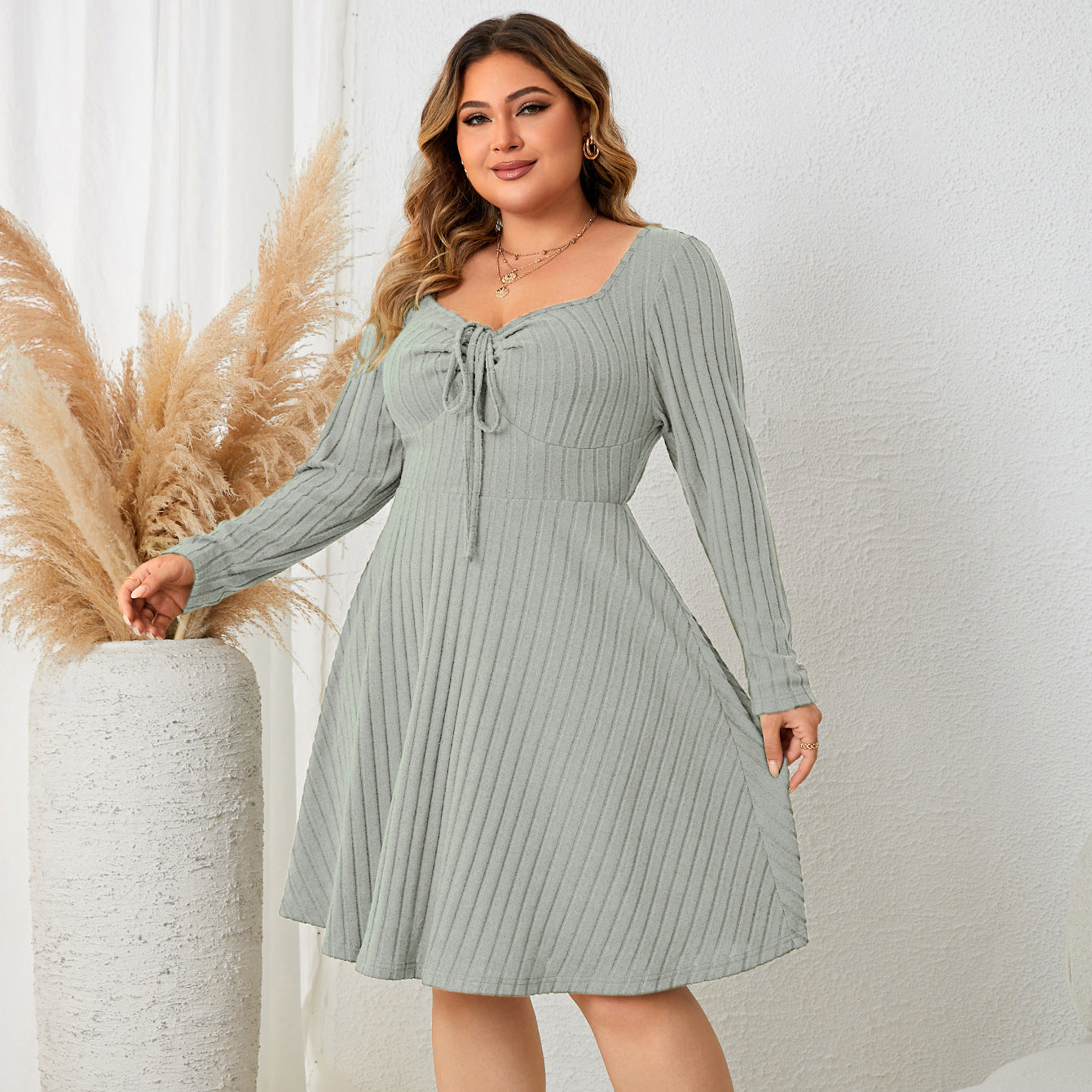 Flattering Oversized Long-Sleeve Dresses