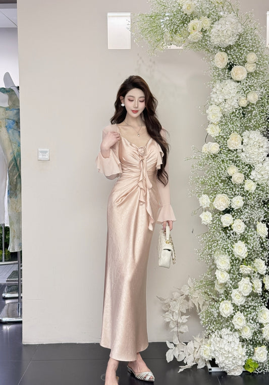 Satin Tie-Back Strapless Dresses