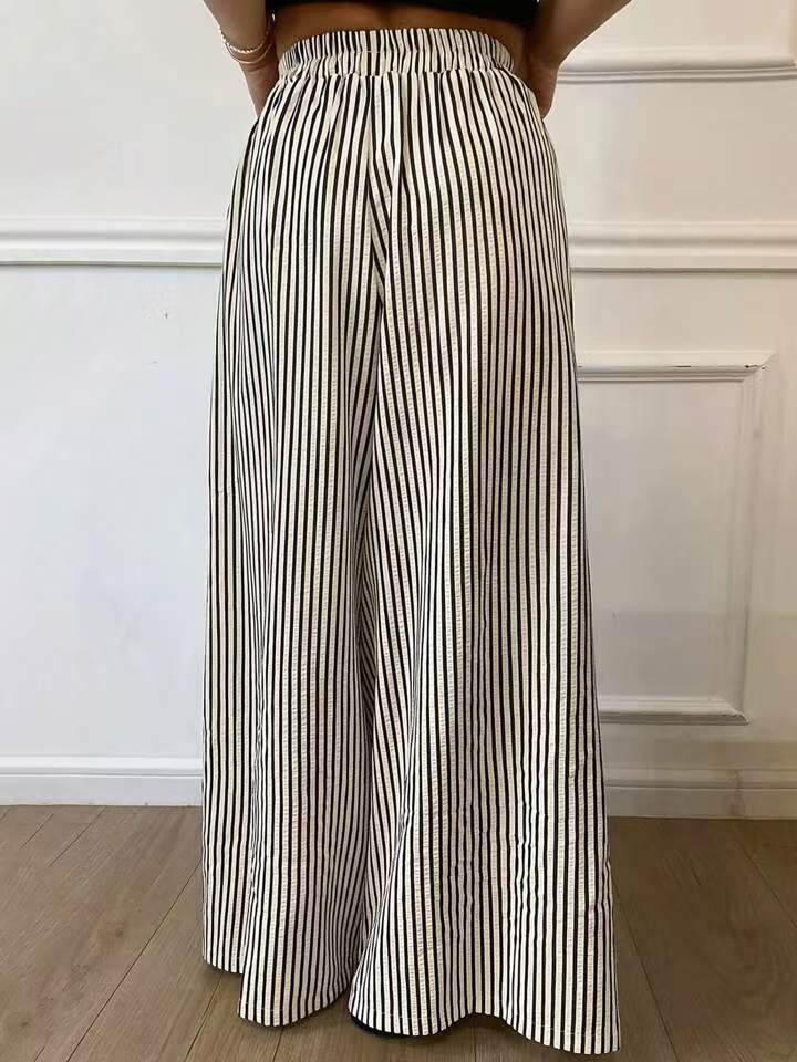 Striped Wide-leg Pants