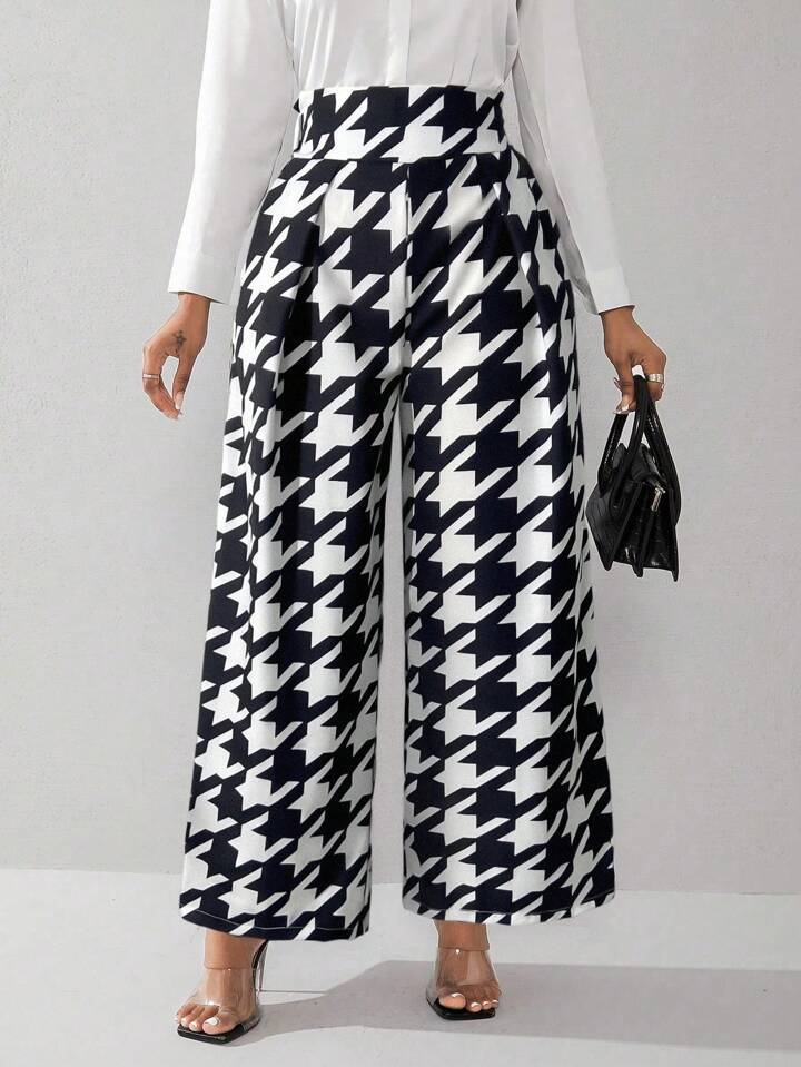 High-Waisted Plaid Pants