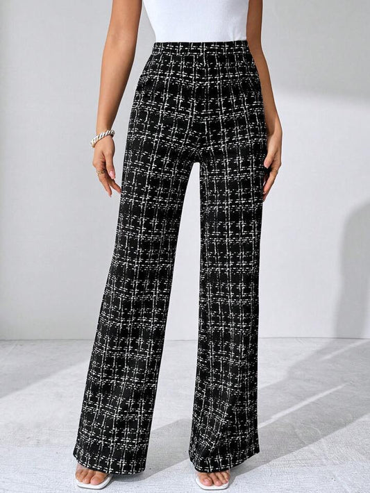 Casual Plaid Print Pants