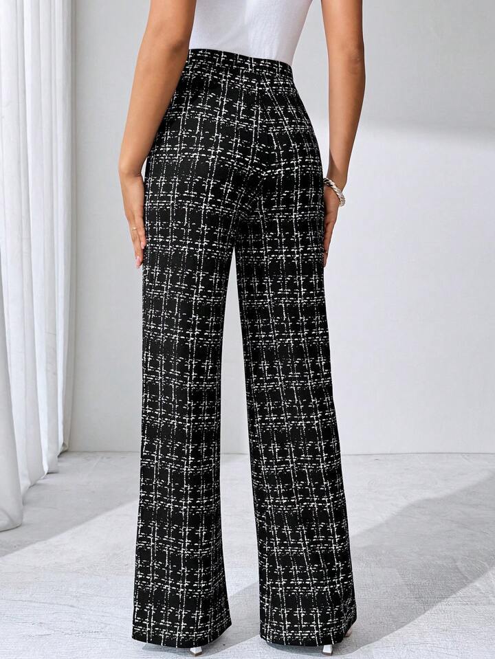 Casual Plaid Print Pants
