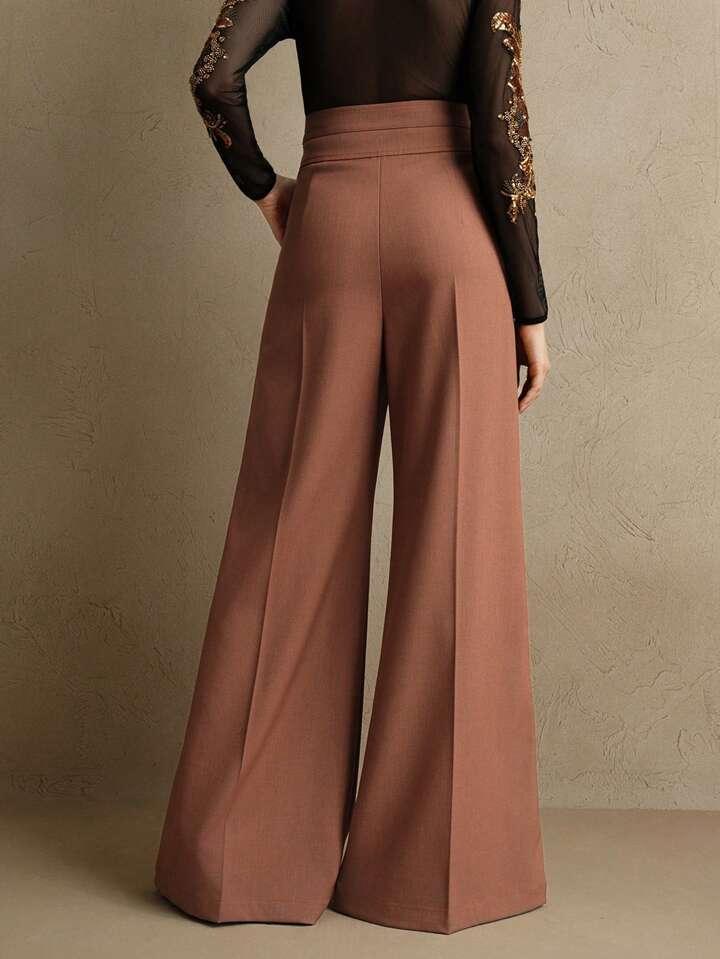 Draped Bell-Bottom Trousers