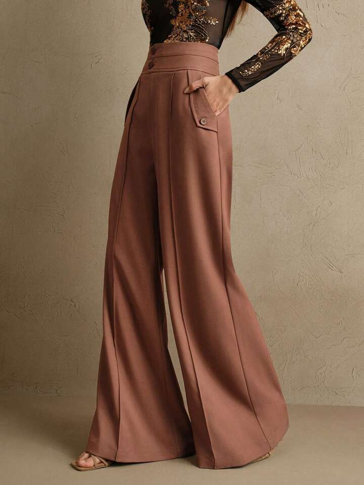 Draped Bell-Bottom Trousers