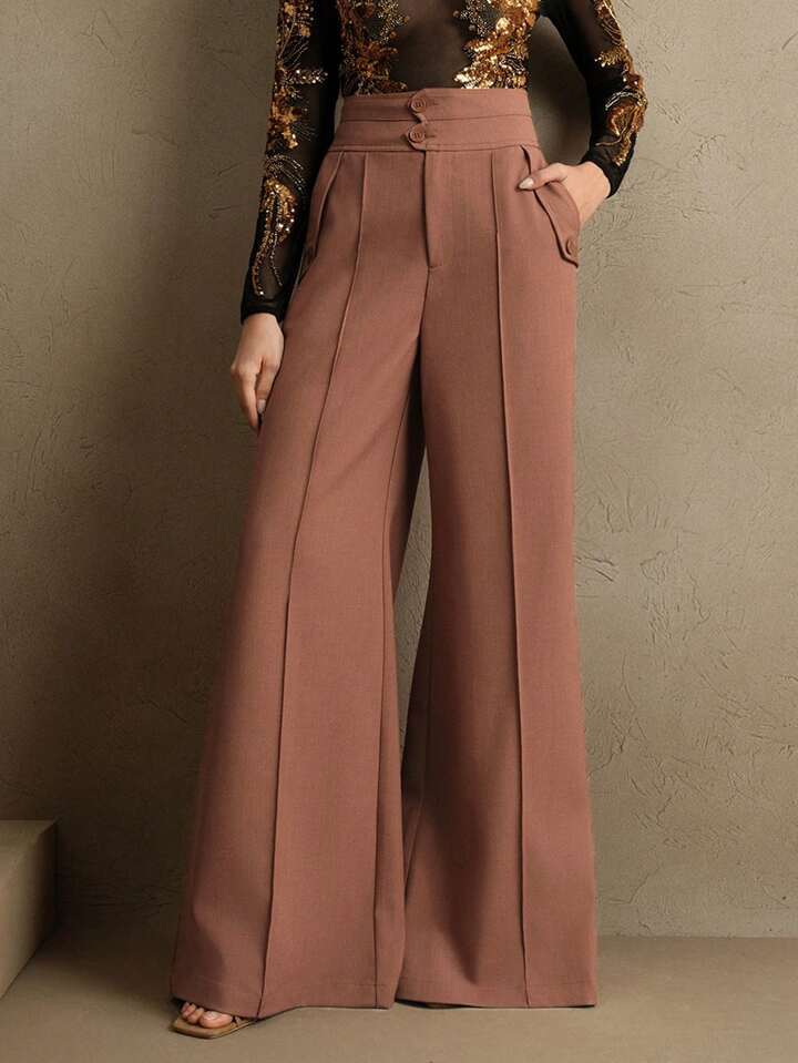 Draped Bell-Bottom Trousers