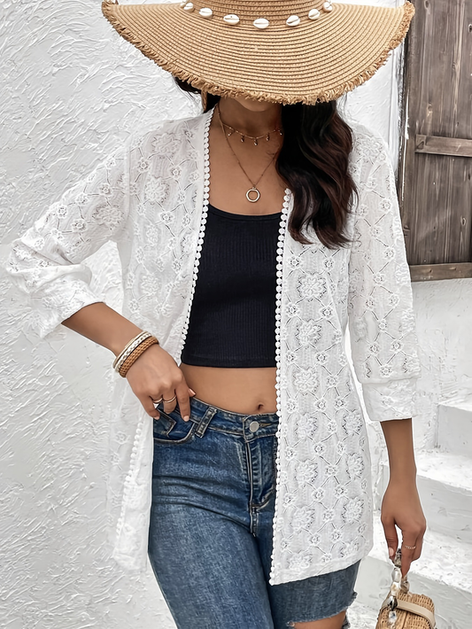 Lace-Trimmed Cardigan Jacket