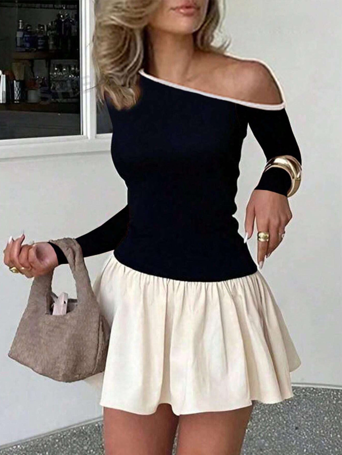 Slanted-Neck T-Shirts