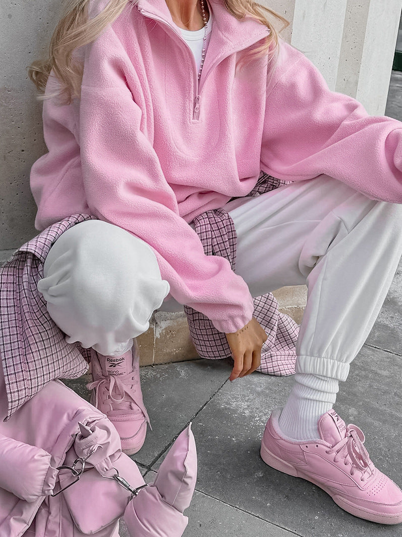 Shearling Collar Pullover Shirts