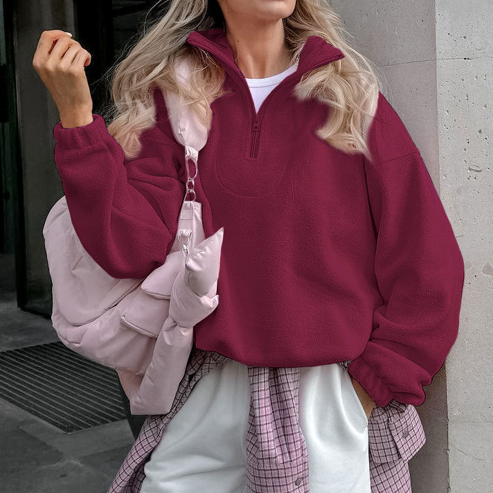 Shearling Collar Pullover Shirts