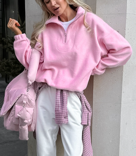 Shearling Collar Pullover Shirts