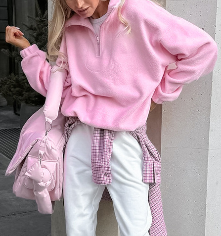 Shearling Collar Pullover Shirts