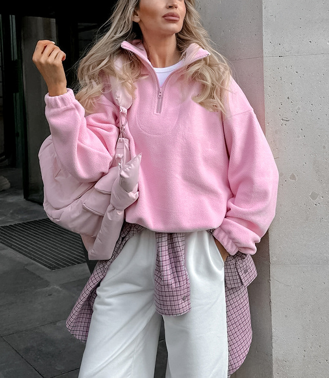 Shearling Collar Pullover Shirts