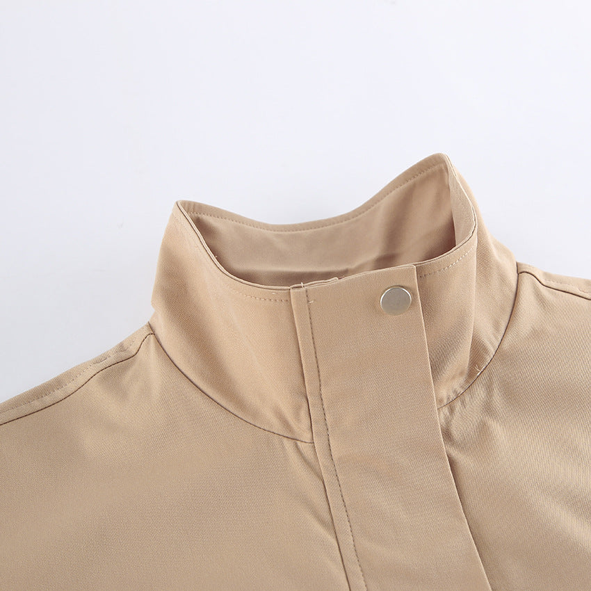 Loose-Fit Waist-Tied Drawstring Trench Coats