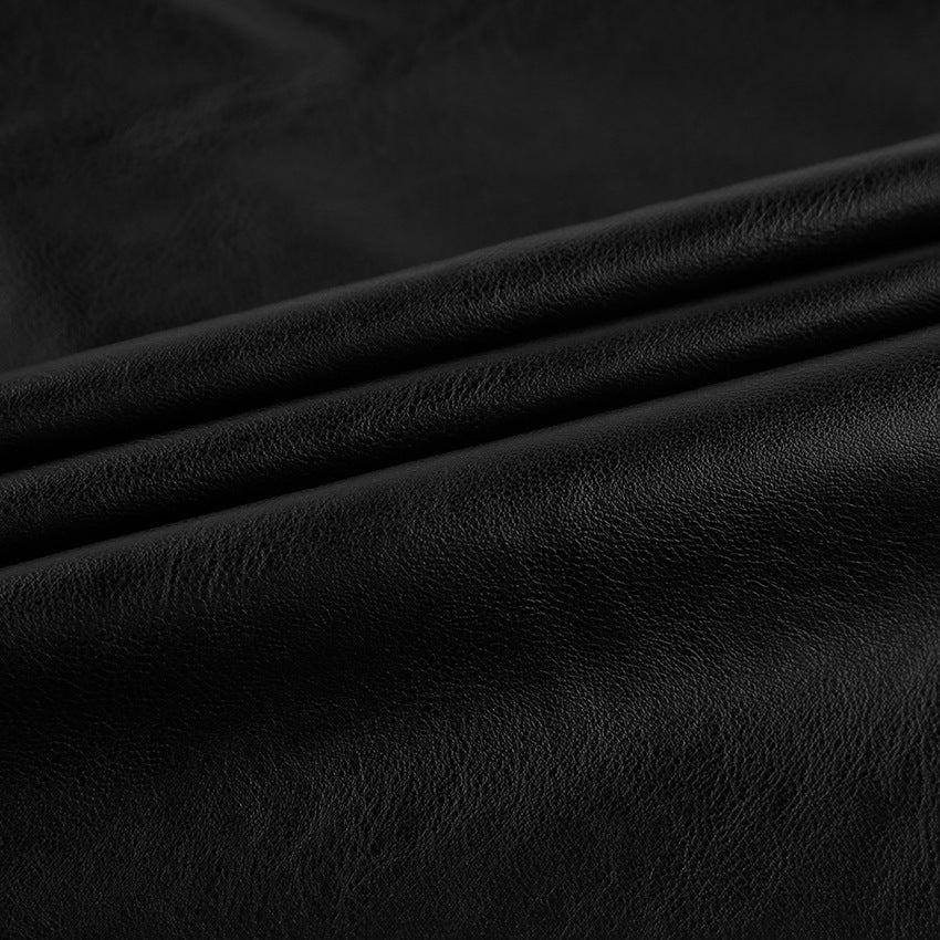 Stand-collar Long-sleeve Leather Jacket