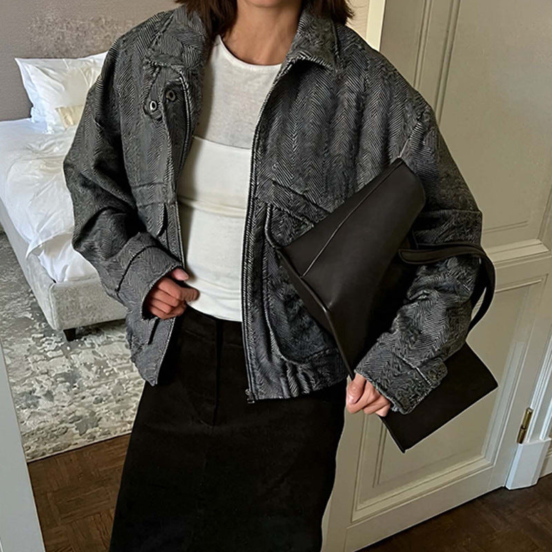 Long-Sleeved Loose-Fit Jackets