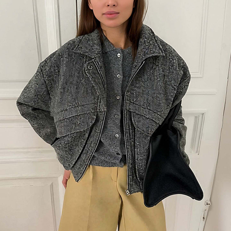 Long-Sleeved Loose-Fit Jackets