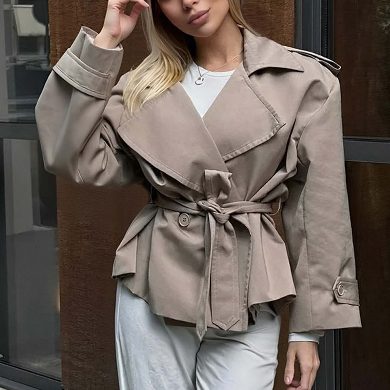 Long-Sleeve Belted Trench Coats