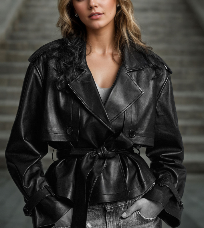 Leather Waist-Defining Short Jackets