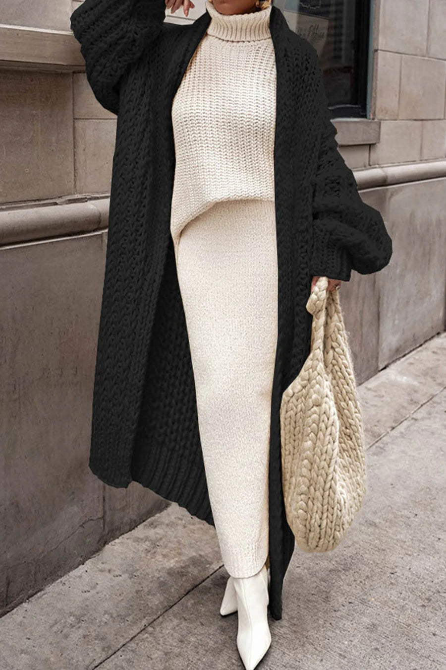 Openwork Chunky Knit Cardigans